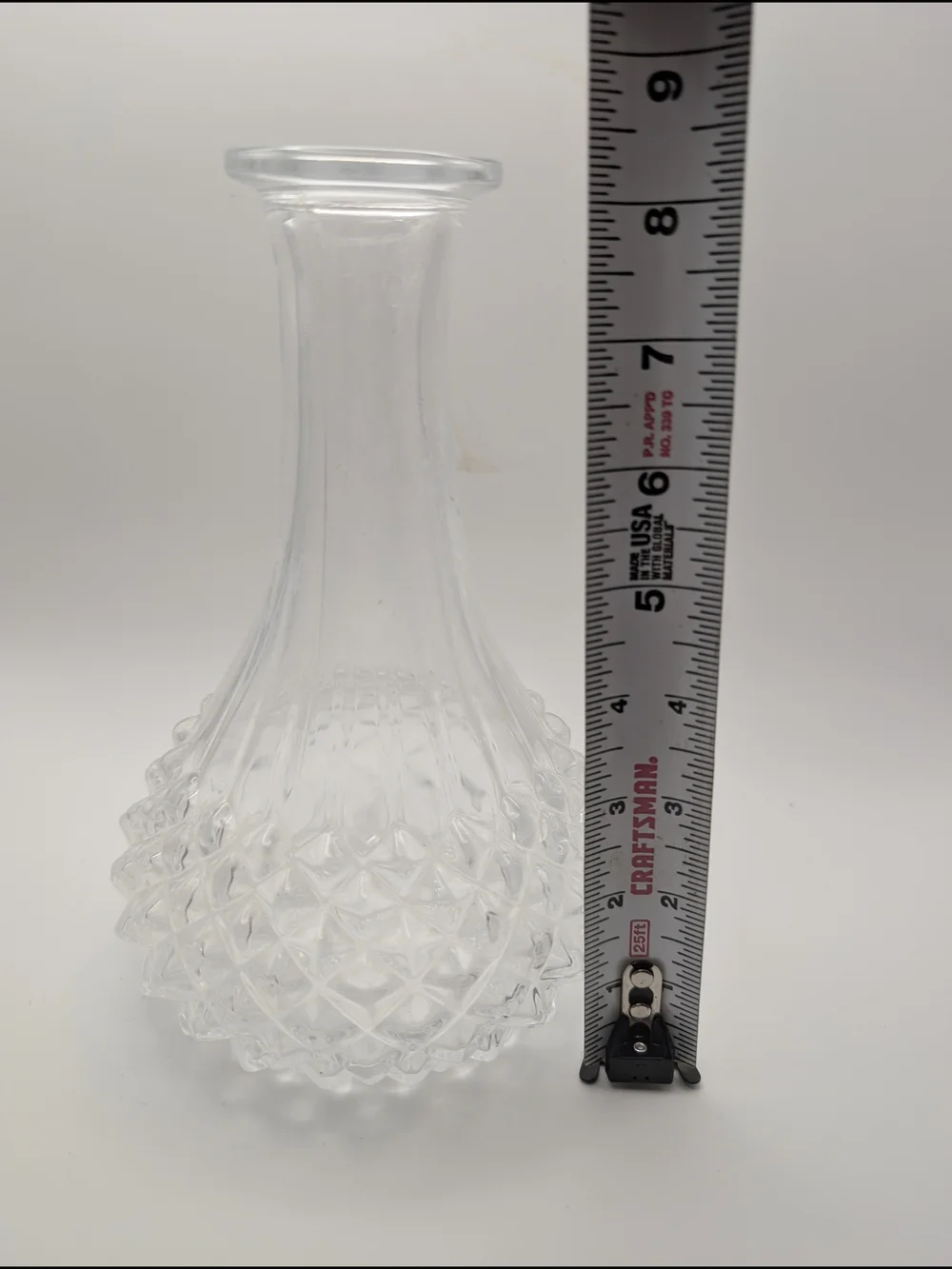 Vintage Crystal Alcohol Wine Drink  Decanter Diamond Hobnail 8